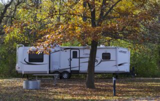 RV fall camping site, Michigan