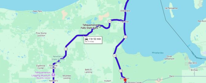 Tahquamenon Falls Scenic Byway route