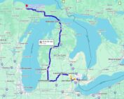 Map of the Presidential Driving Tour in Michigan by MARVAC