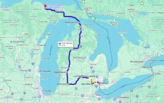 Map of the Presidential Driving Tour in Michigan by MARVAC