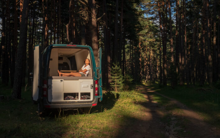 Campervan dispersed camping in Michigan