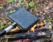 Cooking with a pie iron at the campsite